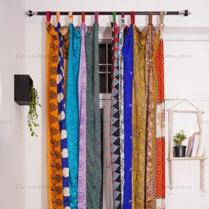 EXPRESS SERVICE of Indian Vintage Old Silk Sari Fabric Handmade Curtain Door Window Decor Up cycled Curtain Home Door Window Curtain