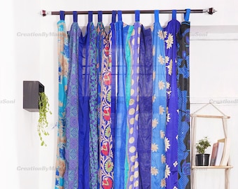 ENVÍO GRATIS - Cortinas de tela de sari de seda vintage india, hechas a mano, estilo boho hippie, ideales para decorar habitaciones o ventanas.