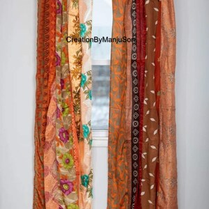 Guirlande Indienne Vintage En Soie De Sari - Décor Boho Hippie - Longueur 1 Mètre