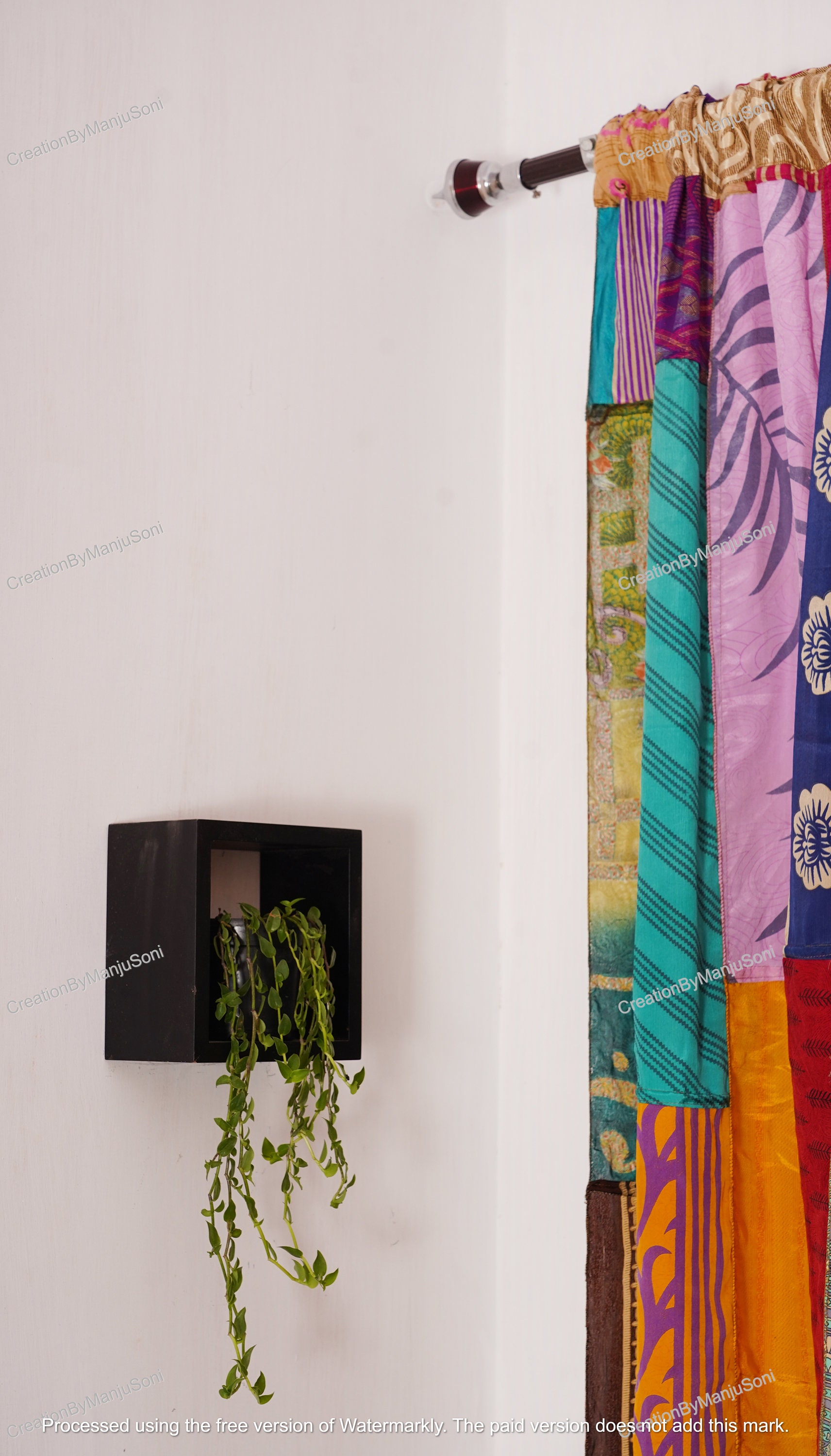 INDISCH ALT SEIDE Sari Saree Boho Multi Vorhang Tür Drapiert