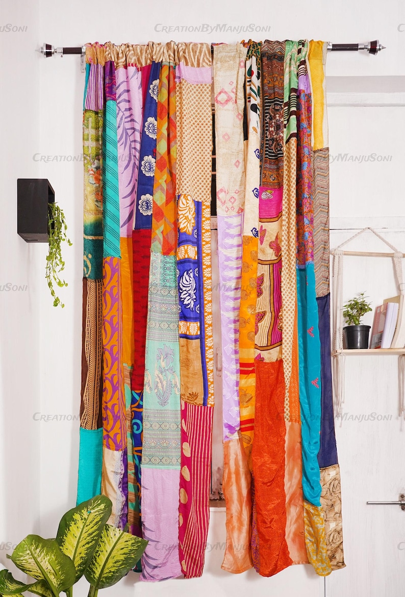 Repurpose Drapery Wholesale Lot of Indian Vintage Old Silk Sari Multi Color Handmade ...