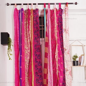 FREE SHIPPING - Indian Vintage Silk Sari Fabric Curtains Handmade ...