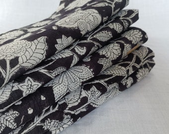 Block Print Fabric !! Handmade Flower Design Indian Women Clothing Fabric By The Yard, Women Dressmaking Craft Sewing Loose Running Fabric