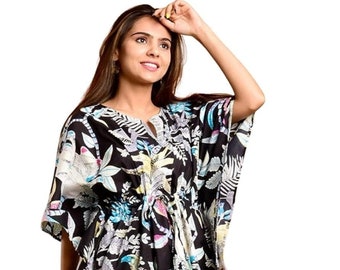 VENTE Caftan bloc à main !! Caftan pour femmes imprimé animal/Caftan en coton pur fait à la main, robe de fête, robe de couverture de bikini/caftan léger