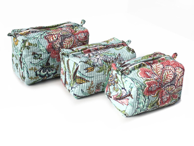 Multicolor - Handcrafted Fabric Toiletry Bags (Set of 3) 18 main image 0