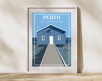Blue Boat House Perth A4 Digital Print