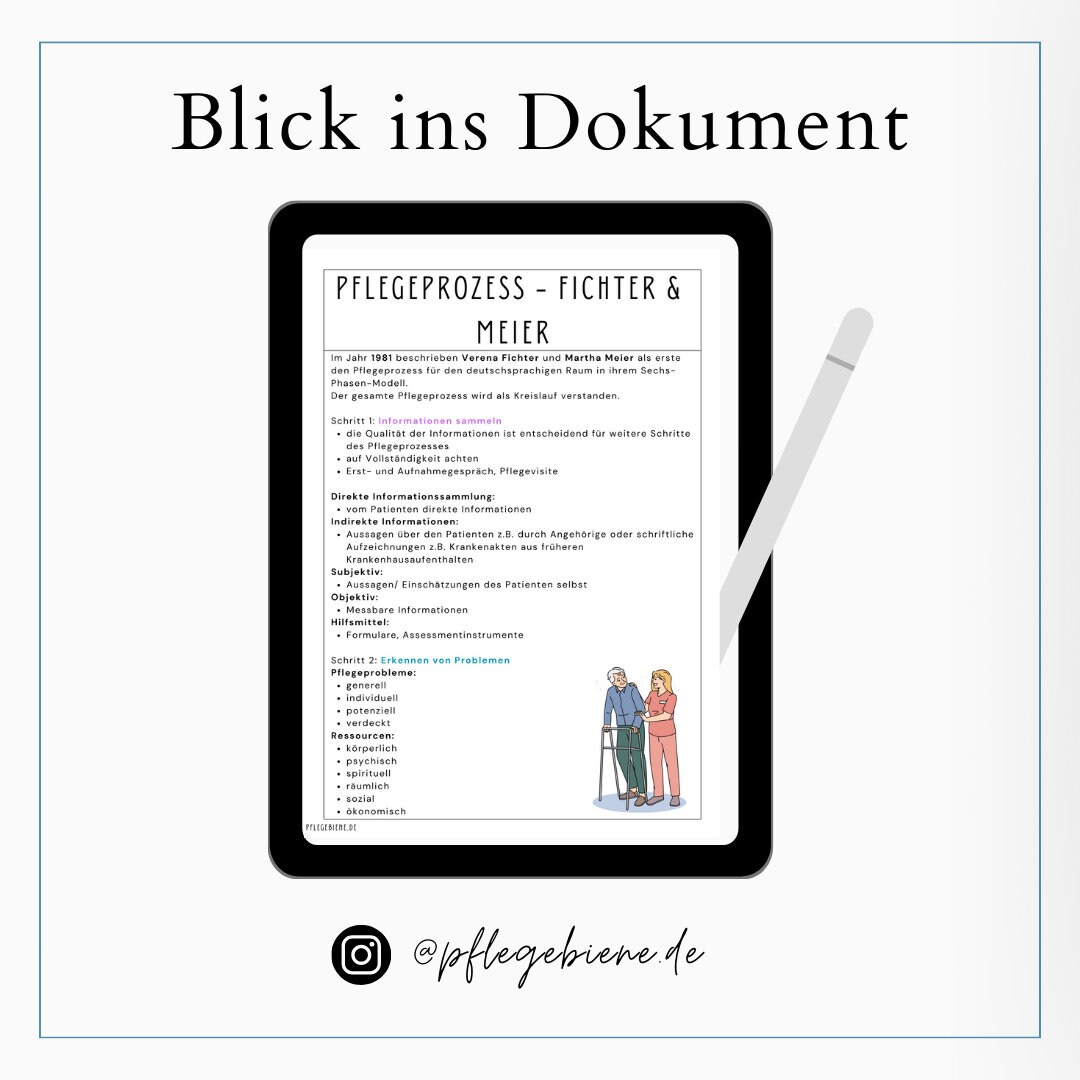 6-phasen Pflegeprozess Nach Fiechter Und Meier Lernzettel Pflegeprozess nach Fichter und Meier - Lernzettel & Notizen