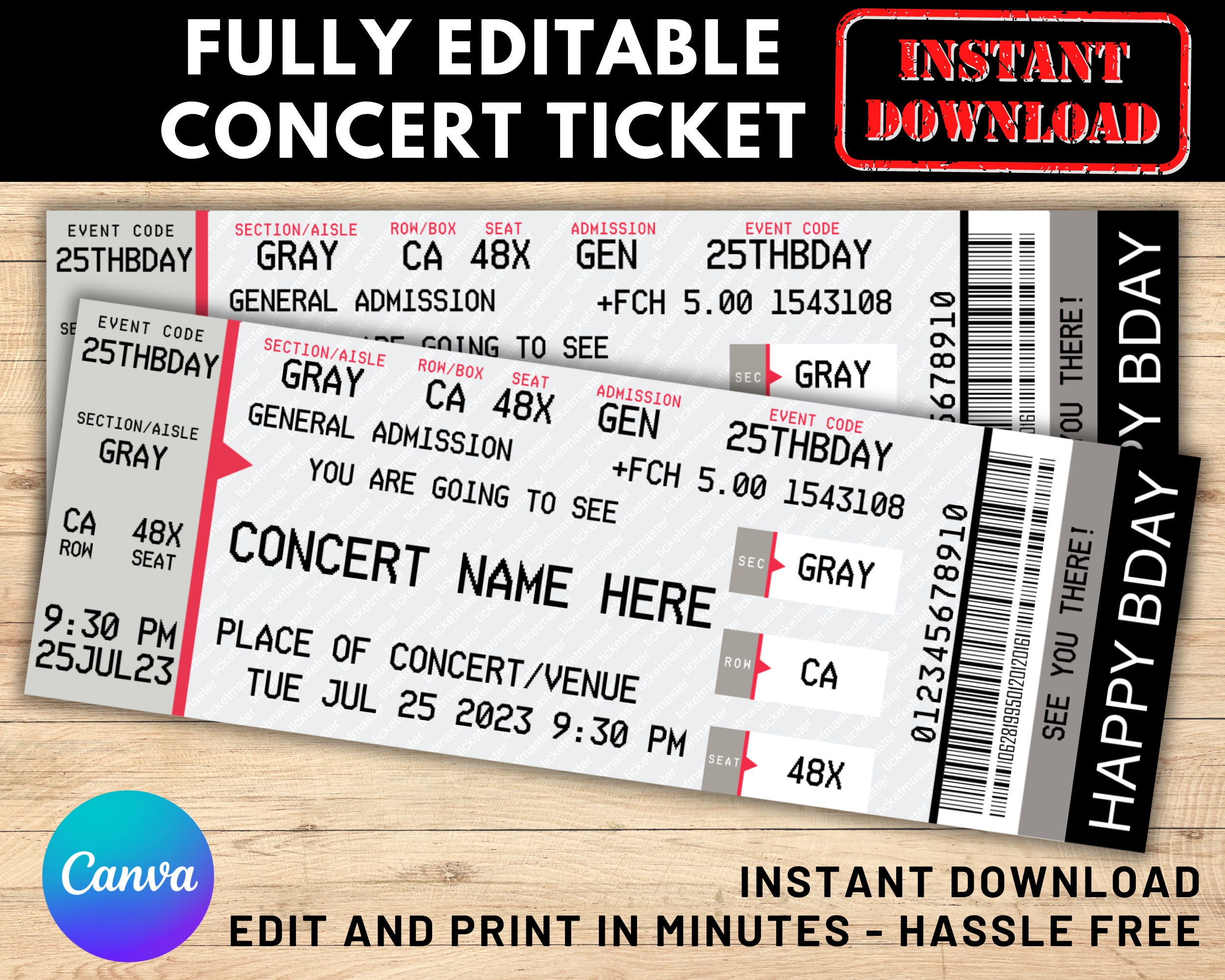 Dear Ticketmaster,  Concert ticket template, Free concert tickets, Concert  tickets