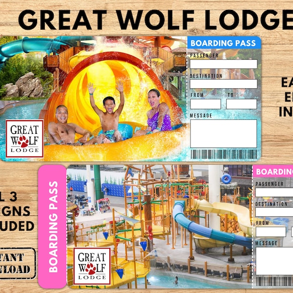 Surprise Trip Ticket Great Wolf Lodge Etsy