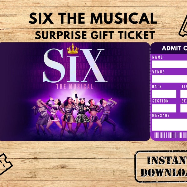 Six the Musical Ticket Template Etsy