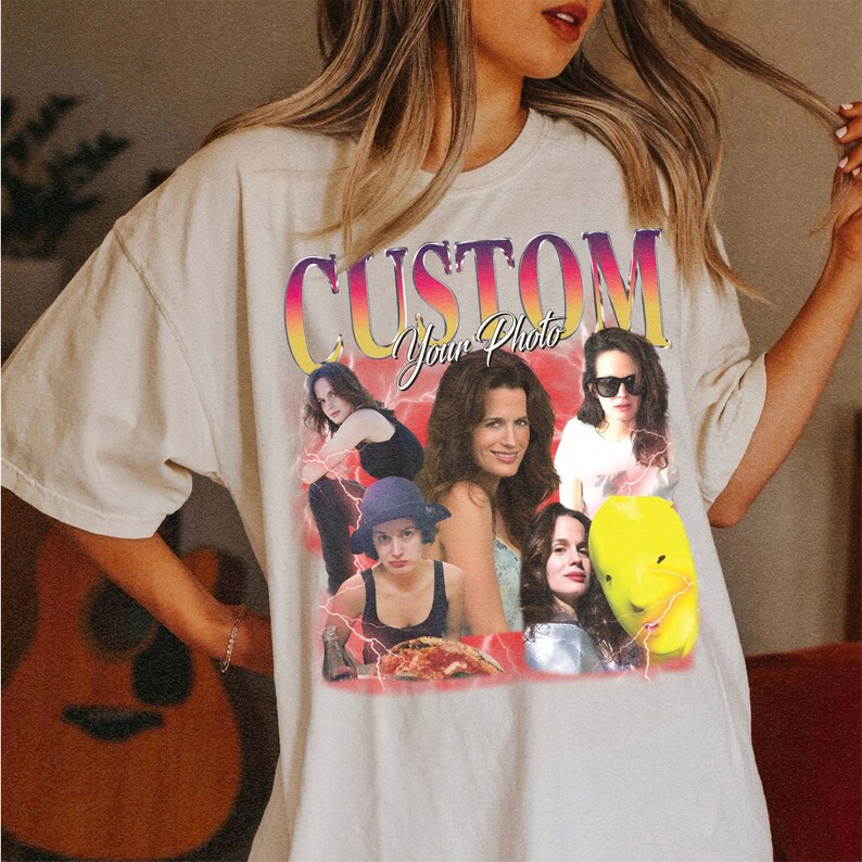 COMFORT KLEUR Custom Bootleg Rap Tee, Custom Photo Vintage Grafische jaren '90 Tshirt, Custom Photo Shirt, PAS hier je eigen Bootleg-idee aan afbeelding 2