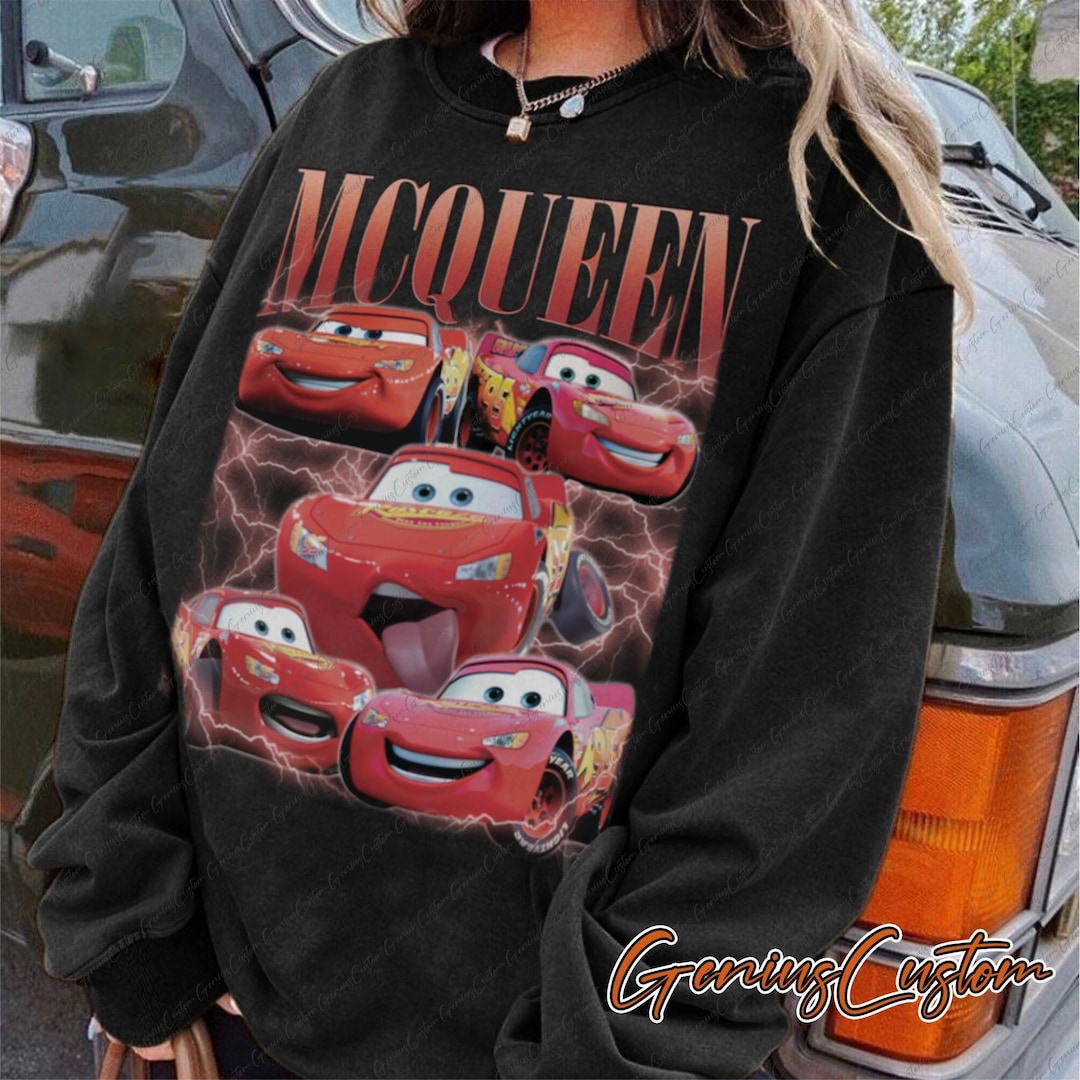 Retro Lightning Mcqueen Sweatshirt Pixar Cars Movie Shirt Etsy