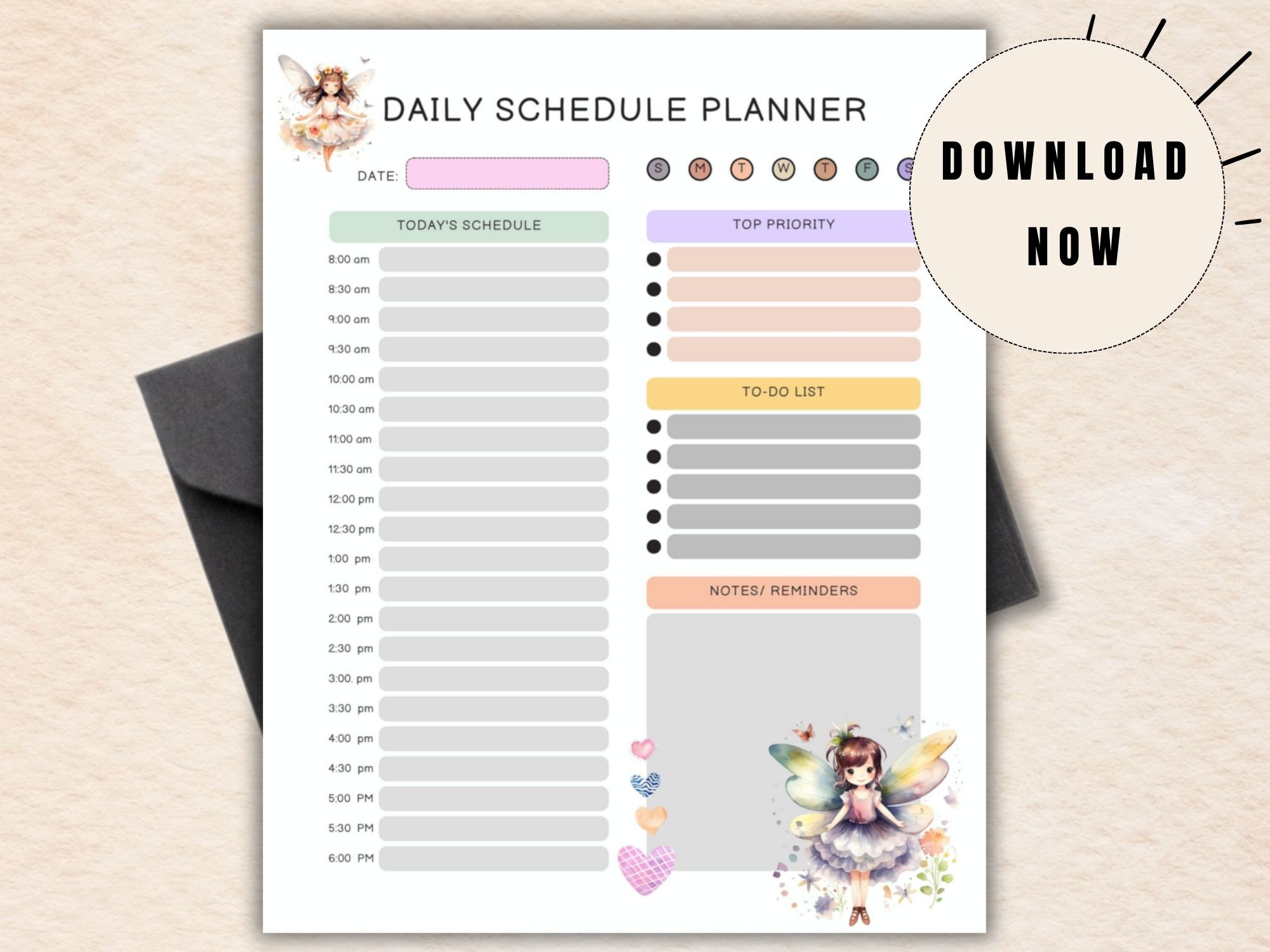 Printable Kids Schedule Daily Digital Planner Kids - Etsy