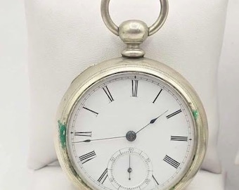 1874 Elgin Pocket Watch  WORKING  "Lady Luck" Dead Man's Hand Case