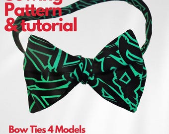Bow Tie Sewing Pattern: 4 Models, Video Tutorial (PDF Download)