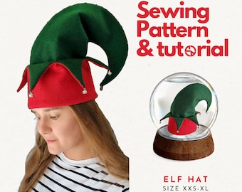 Christmas Elf Hat Sewing Pattern, DIY Costume (PDF Download)