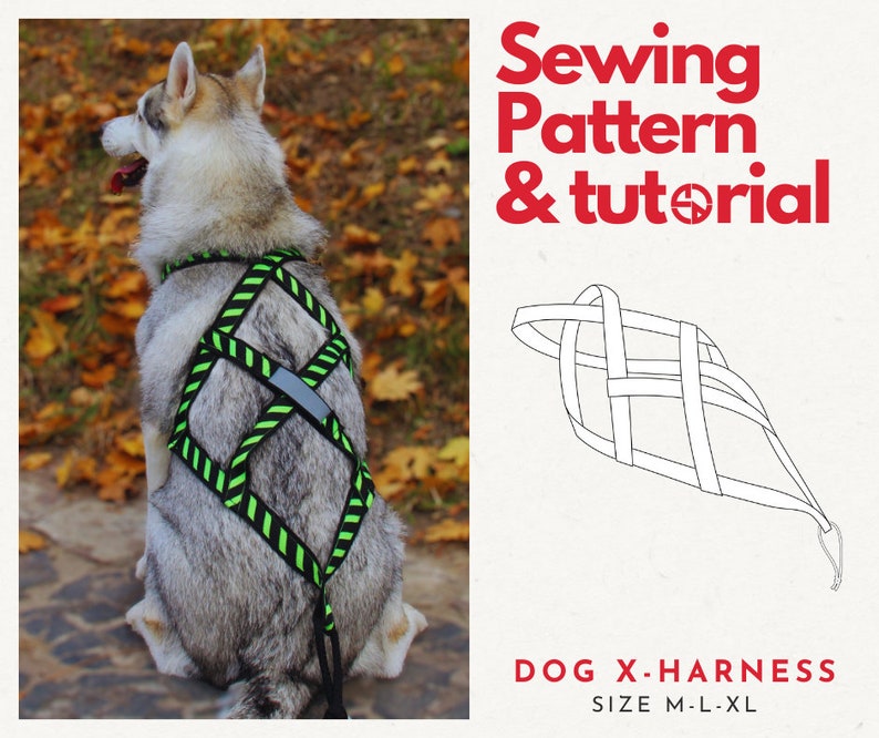 Dog Chest Harness Pattern Dog Harness DIY Sewing Pattern Easy Dog