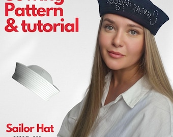 Sailor Hat Sewing Pattern: Unisex Beret Style (XXS–XL) (Digital Download)