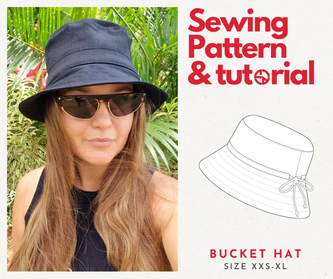 Bucket Hat Sewing Pattern PDF Safari Hat Sewing Pattern DIY Summer Unisex Xxsxl Instant