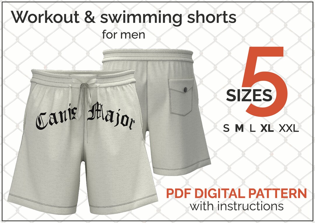 Men's Shorts Pattern Shorts PDF Sewing Pattern Shorts Sewing Pattern