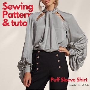 Blouse Puffed Sleeve | Pattern Lantern | Sleeve Blouse Pattern | Women Sewing Pattern | Top Sewing Pattern | Puffy Blouse