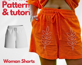Elastic Waistband Shorts Sewing Pattern: Beginner-Friendly (PDF Pattern)