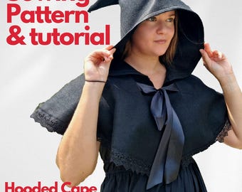 Witch Hooded Cape Sewing Pattern: Easy Cosplay Capelet (PDF Pattern)