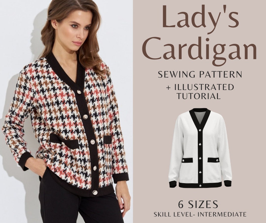 Ladies Cardigan Sewing Pattern PDF / Jacket Pattern / Easy Etsy