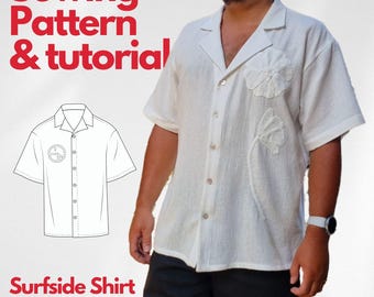 Unisex Tropical Shirt Sewing Pattern, Hawaiian Style (PDF Pattern, XXS-4XL)