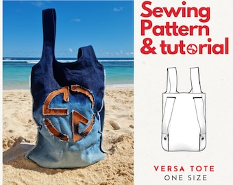 Denim Tote Bag Sewing Pattern: Versa Tote (PDF Download)