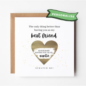 Personalised Pregnancy Announcement Scratch Card For Friend Gift Pregnancy Announcement Card For Best Friend Pregnancy Reveal Gift For Best