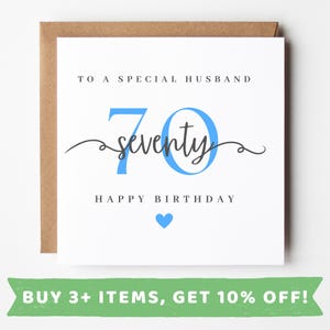 Personalised Husband 70th Birthday Card Husband 70th Birthday Cards Husband 70 Card Husband 70 Birthday Gift Husband 70 th Birthday Presents