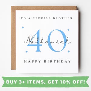 Personalised Brother 40th Birthday Card Brother 40th Birthday Cards Brother 40 Card Brother 40 th Birthday Gift Brother 40th Birthday Prints