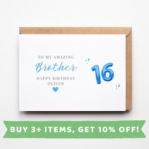 Tarjeta de cumpleaños número 16 para hermano Tarjetas de cumpleaños número 16 para hermano Regalo de cumpleaños número 16 para hermano Regalos de cumpleaños número 16 para hermano Tarjetas de cumpleaños número 16 para hermano 16