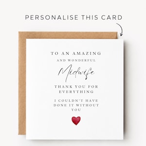 Midwife Card Midwife Cards Midwife Gift For Midwife Gifts Midwife Thank You Midwife Thankyou Midwife Present Midwife Appreciation Midwives