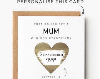 Personalised Pregnancy Announcement Scratch Card For Mum Pregnancy Announcement For Parents Pregnancy Reveal For Mummy Mothers Day Christmas