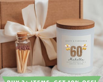Friend 60th Birthday Candle Gift Set Friend 60th Birthday Gift Box Gifts Friend 60th Birthday Gift Friend 60th Birthday Present Friends 60th