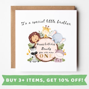 Little Brother Birthday Card Little Brother 1st Birthday Card Little Brother Birthday Cards Little Brother Birthday Gift Brother Birthday