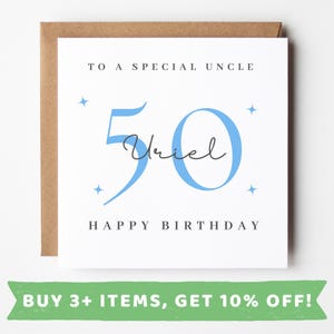 Personalised 50th Birthday Card For Uncle 50th Birthday Cards Uncle 50 Card Uncle 50th Birthday Gift Uncle 50 th Birthday Prints Uncle Gifts