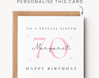 Sister 70th Birthday Card Sister 70th Birthday Cards Sister 70th Birthday Gift Sister 70th Birthday Gifts For Her Sister 70th Birthday Print