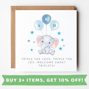 Personalised New Baby Triplet Card Triplet Girls Triplets Boys New Baby Gift Christening Card For Girl Christening Gift Childrens Birthday