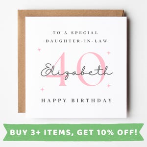 Daughter In Law 40th Birthday Card Daughter In Law Birthday Card Daughter In Law 40th Birthday Gift Daughter In Law 40th Birthday Cards Mugs