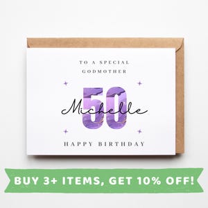 Godmother 50th Birthday Card Godmother 50th Birthday Cards Godmother 50th Birthday Gift Godmother 50th Birthday Gifts Godmother 50 Birthday