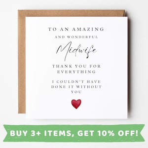 Personalised Card Gift For Midwife Gift Midwife Card Midwife Greeting Card Midwife Definition Card Student Midwife Thank You Gifts Midwives
