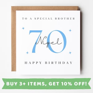 Personalised Brother 70th Birthday Card Brother 70th Birthday Cards Brother 70 Card Brother 70 th Birthday Gift Brother 70th Birthday Prints
