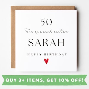 Sister 50th Birthday Card Sister 50th Birthday Cards Sister 50th Birthday Gift Sister 50th Birthday Gifts Sister 50th Birthday Present Print