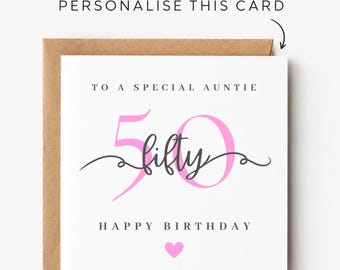 Auntie 50th Birthday Card Auntie 50th Birthday Cards Auntie 50th Birthday Gift For Her Auntie 50th Birthday Gifts Auntie 50th Birthday Print