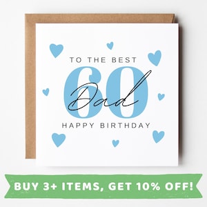Personalised 60th Birthday Card For Dad Birthday Gift For Dad 60th 60 Birthday Card Dad Gifts From Son Gifts Dad Hamper Gifts Dad 50th Gifts