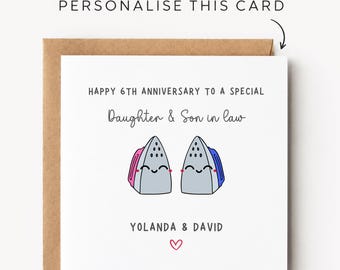 Daughter And Son In Law 6th Wedding Anniversary Card 6th Wedding Anniversary Gift 6th Wedding Anniversary Cards 6th Iron Anniversary Cards