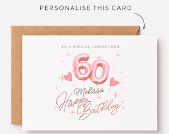 Godmother 60th Birthday Card Godmother 60th Birthday Cards Godmother 60th Birthday Gift Godmother 60th Birthday Gifts Godmother 60th Present